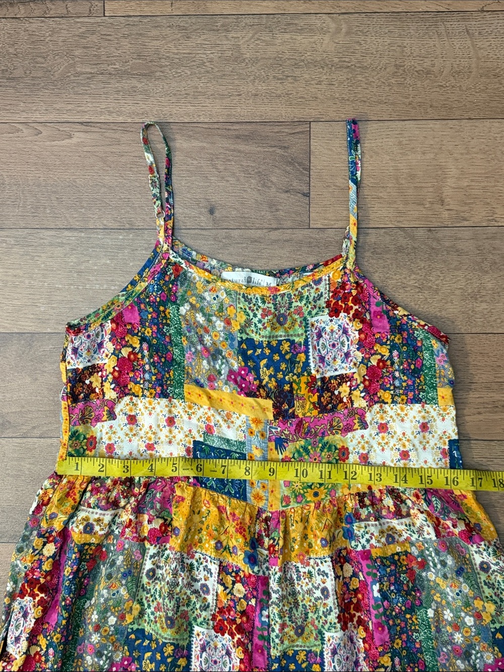Natural Life Size Medium Patch Design Jumpsuit Bohemian Earthy Whimsical Boho M - Picture 10 of 16